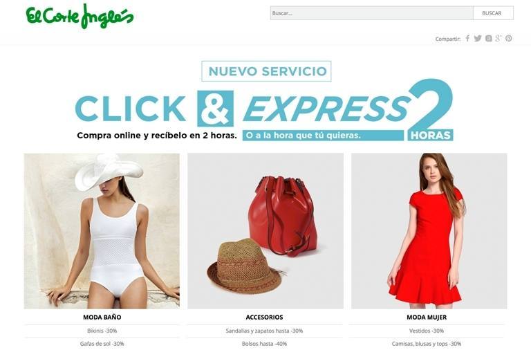 Cartel web Click & express 2h